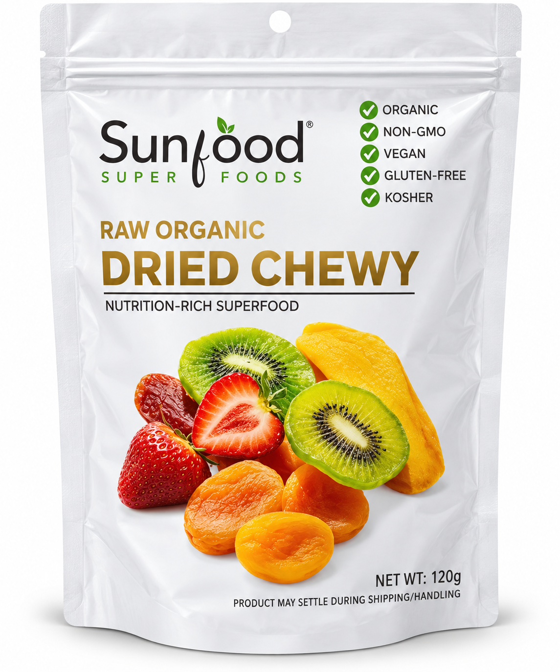 SUNFOOD Raw Organic Dried Chewy 120g