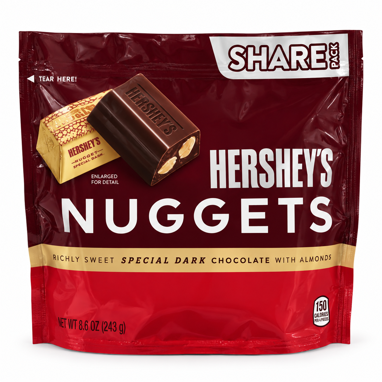 Nuggets dark chocolate with almonds