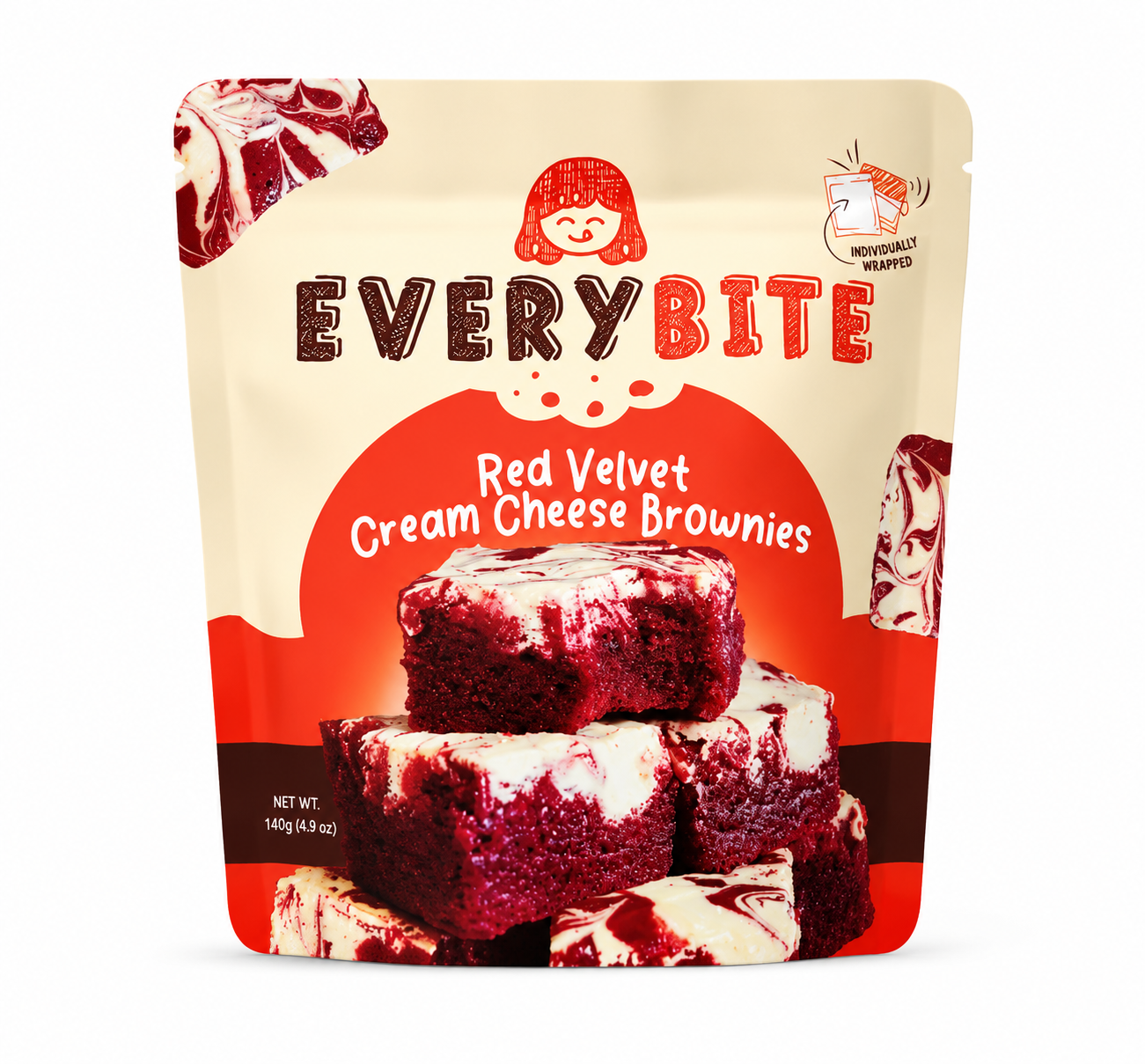 Every Bite Red Velvet Cream Cheese Brownies 140g