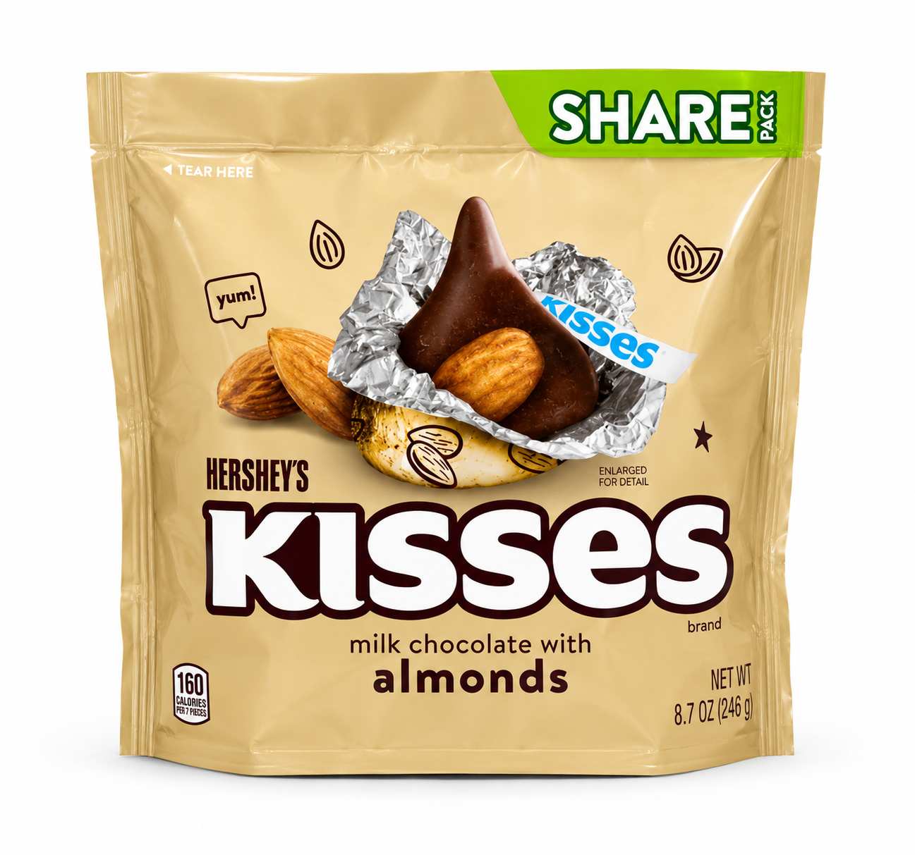 Kisses milk chocolate with almonds 246g